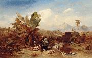 Eduard Hildebrandt Landscape with Black People oil